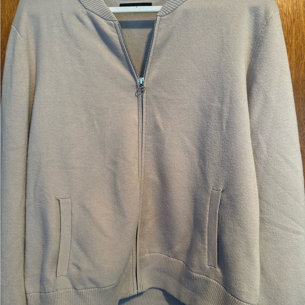 Banana Republic Women's Beige Bomber Knit Jacket - Picture 2 of 4